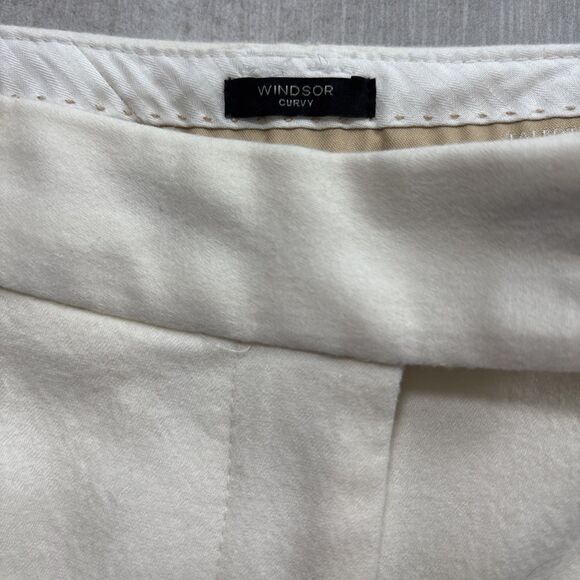 Talbots Windsor Curvy Pants Women’s 2 Ivory Cream Italian Flannel Wool Blend - Picture 4 of 12